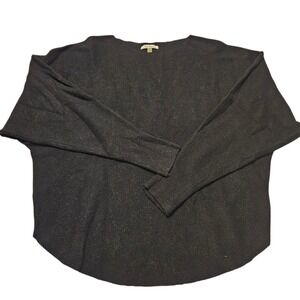 Vila Milano Womens Top Large Black Batwing Sleeve Knit Sweater‎ Pullover
